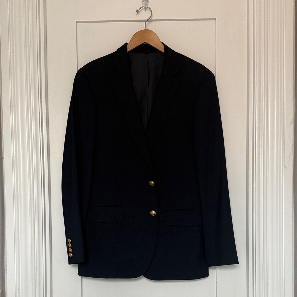 Mens J. Crew Thompson Navy Blazer with Gold Buttons 40R